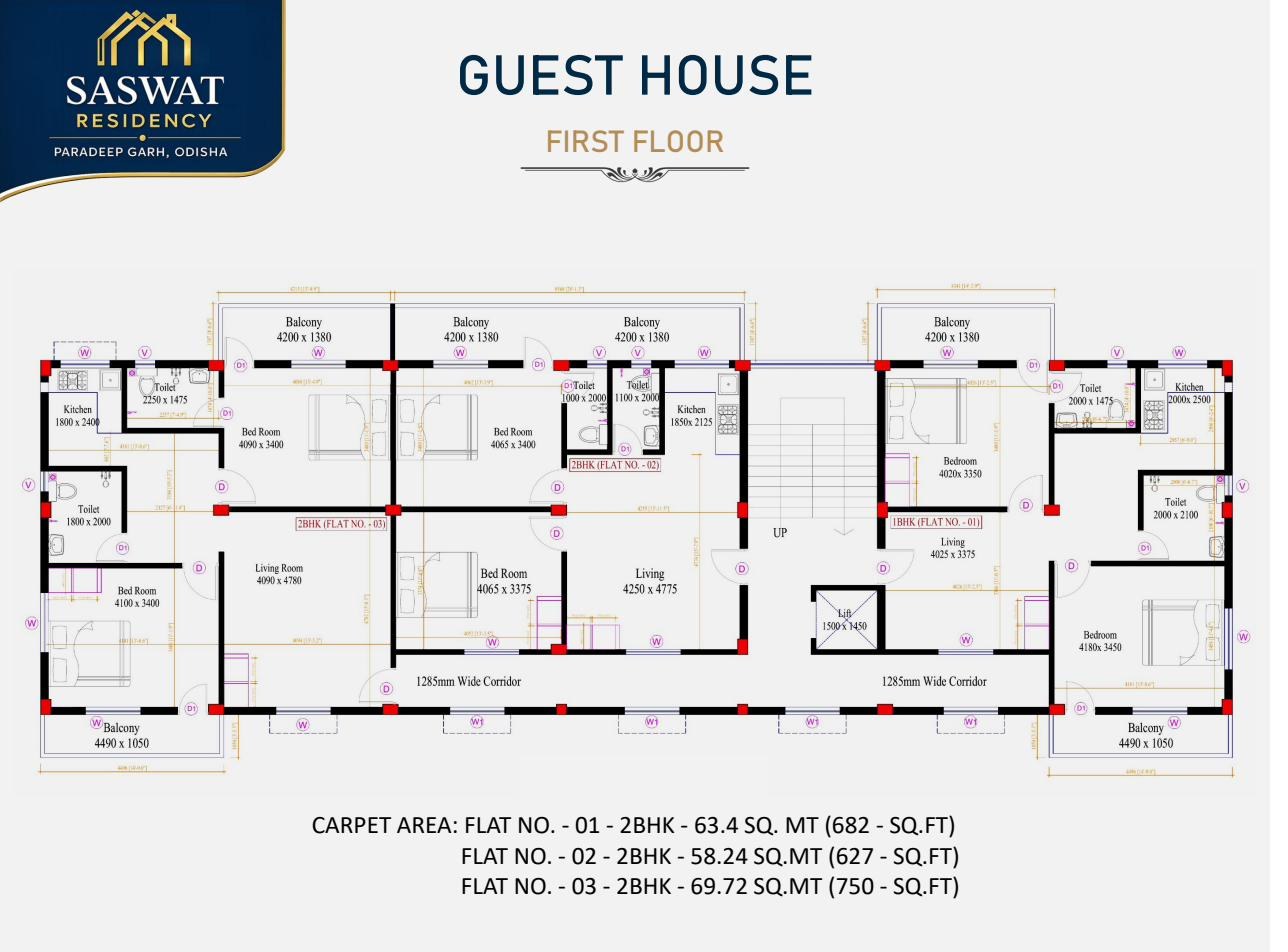 Saswat Residency first floor plan
