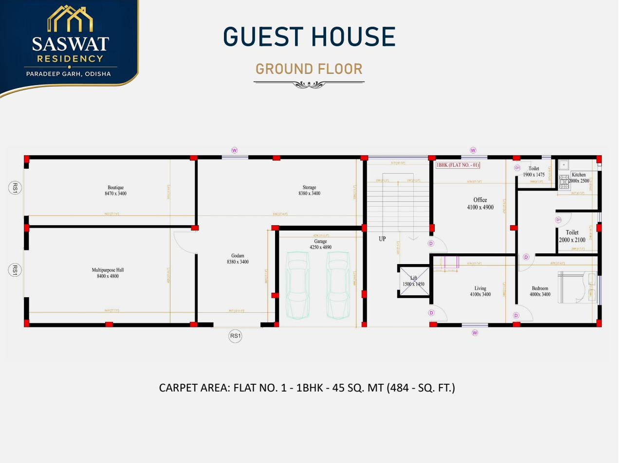 Saswat Residency ground floor plan